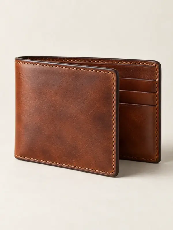 Portefeuille en cuir de Fès — Cuir de vachette pleine fleur, Fès