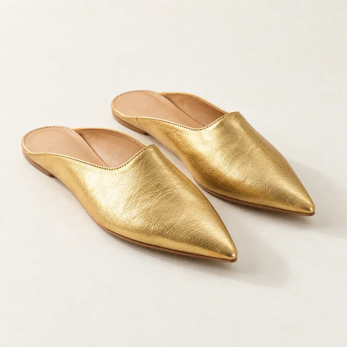 Produit Babouches femme en cuir doré Image