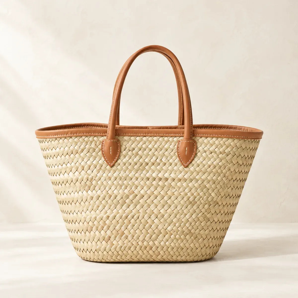 Produit Cabas en cuir et feuille de palmier Image