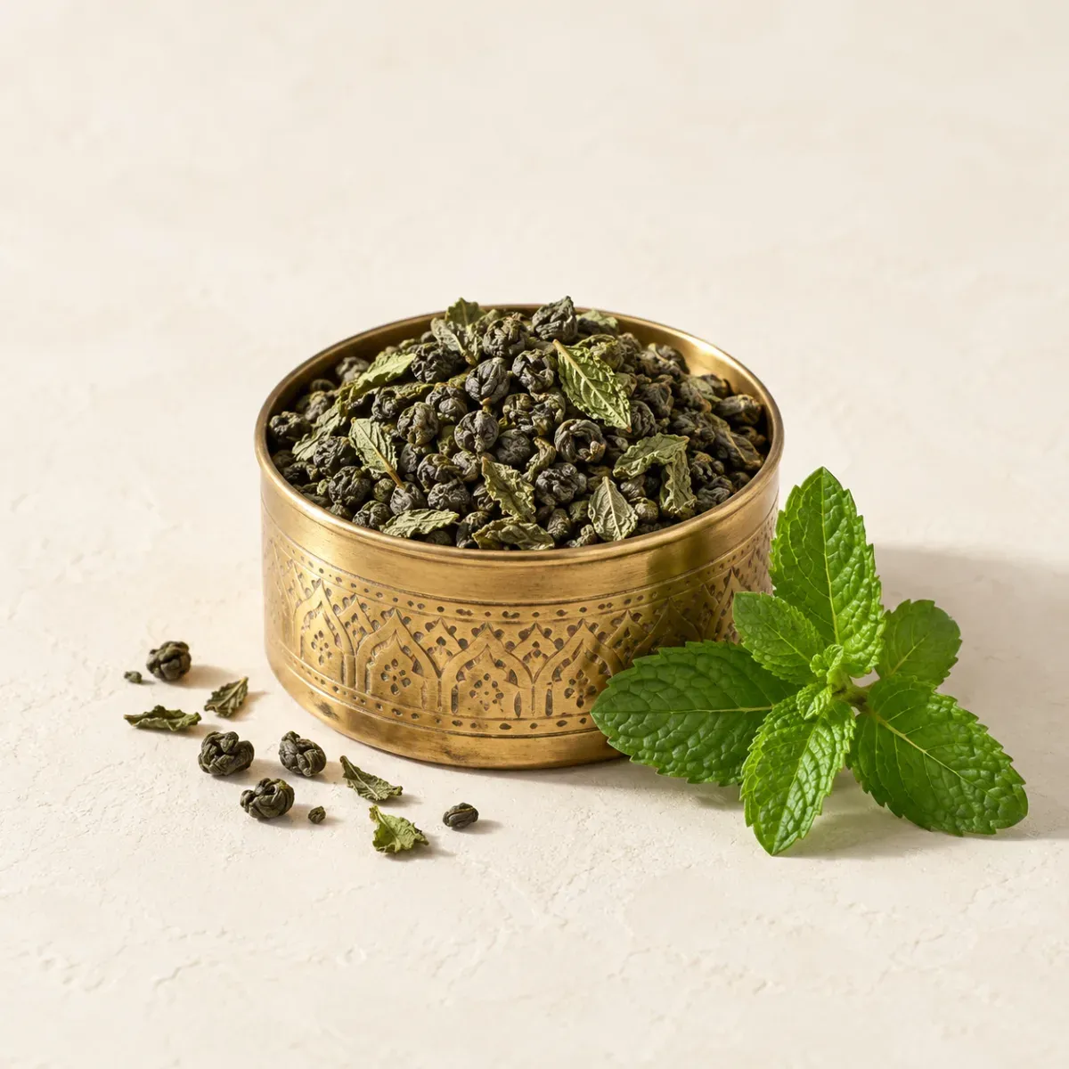 Produit Thé vert gunpowder à la menthe — 200 g Image